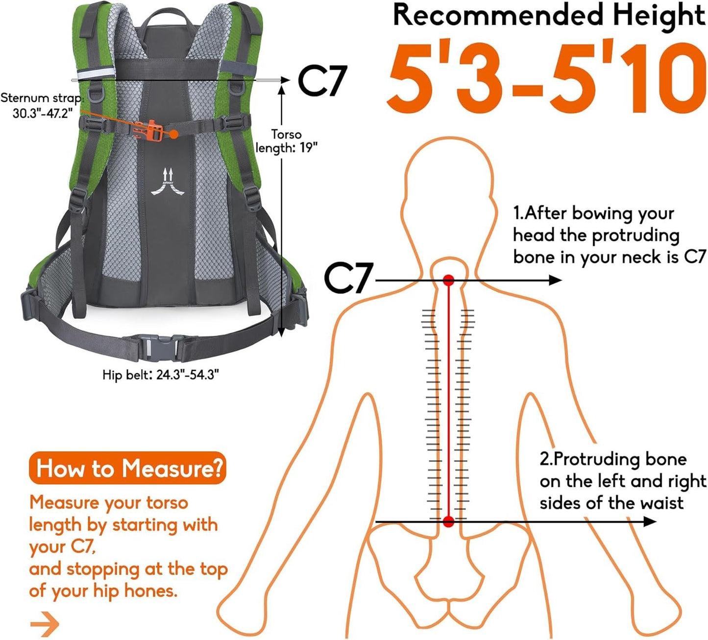N NEVO RHINO Hiking Backpack 40L/50L Waterproof Travel Camping Backpack, Hiking Daypack with Rain Cover for Men Women