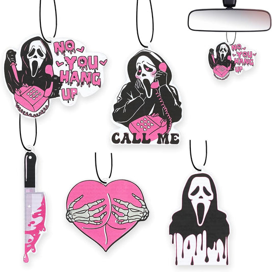 Joytezz Car Air Fresheners - Pink Ghost Cute Car Interior Accessories Hanging Scents Anime Freshener Automotive Room Decor for Women Teen Girls Gift 5Pcs