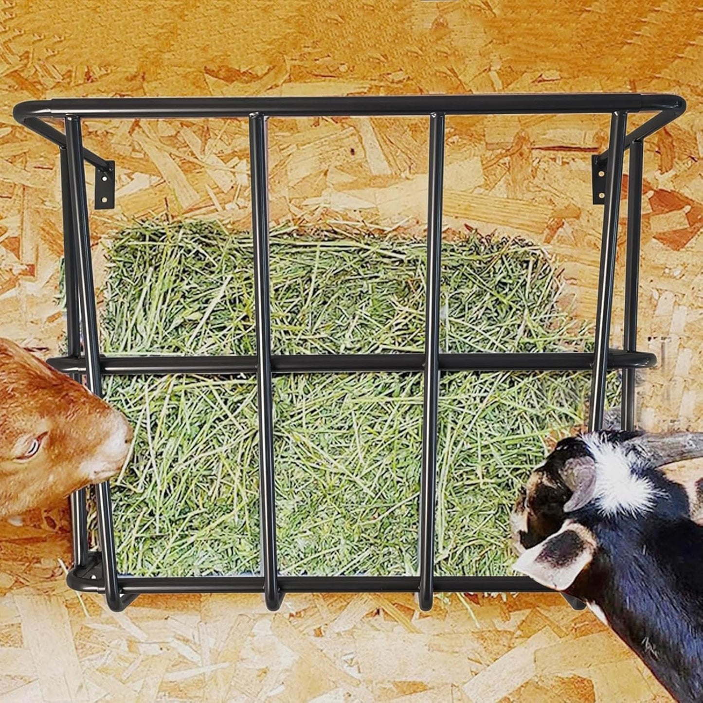 Goat Hay Feeder - 20" H X 24" W X 12.6" D Aluminum Alloy Horse Wall Hay Feeder | Multipurpose Wall Hay Rack | Removable Metal Hangings Hay Feeder for for Sheep | Cattle | Horses | Farms Fences