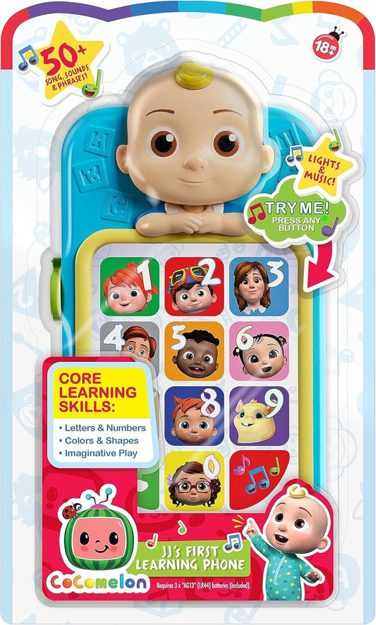 CoComelon JJ’s First Learning Toy Phone for Kids, Lights, Sounds, Music, Letters, Numbers, Colors, Shapes, and Weather, Officially Licensed Kids Toys for Ages 18 Month