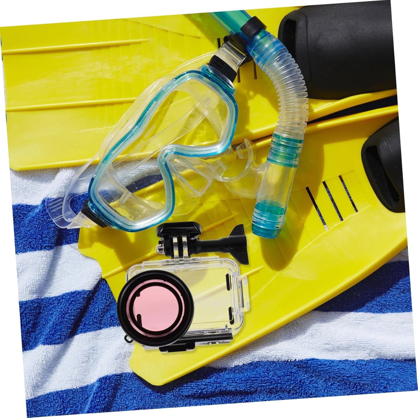 SHINEOFI Camera Housing with Dual Cold Shoe Mounts Transparent Protective Shell for Digital