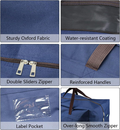 100L Large Durable Storage Organizer Bags, College Dormitory Storage Bags, Travel Duffel Tote Storage Bags, House Moving Bag, Blue