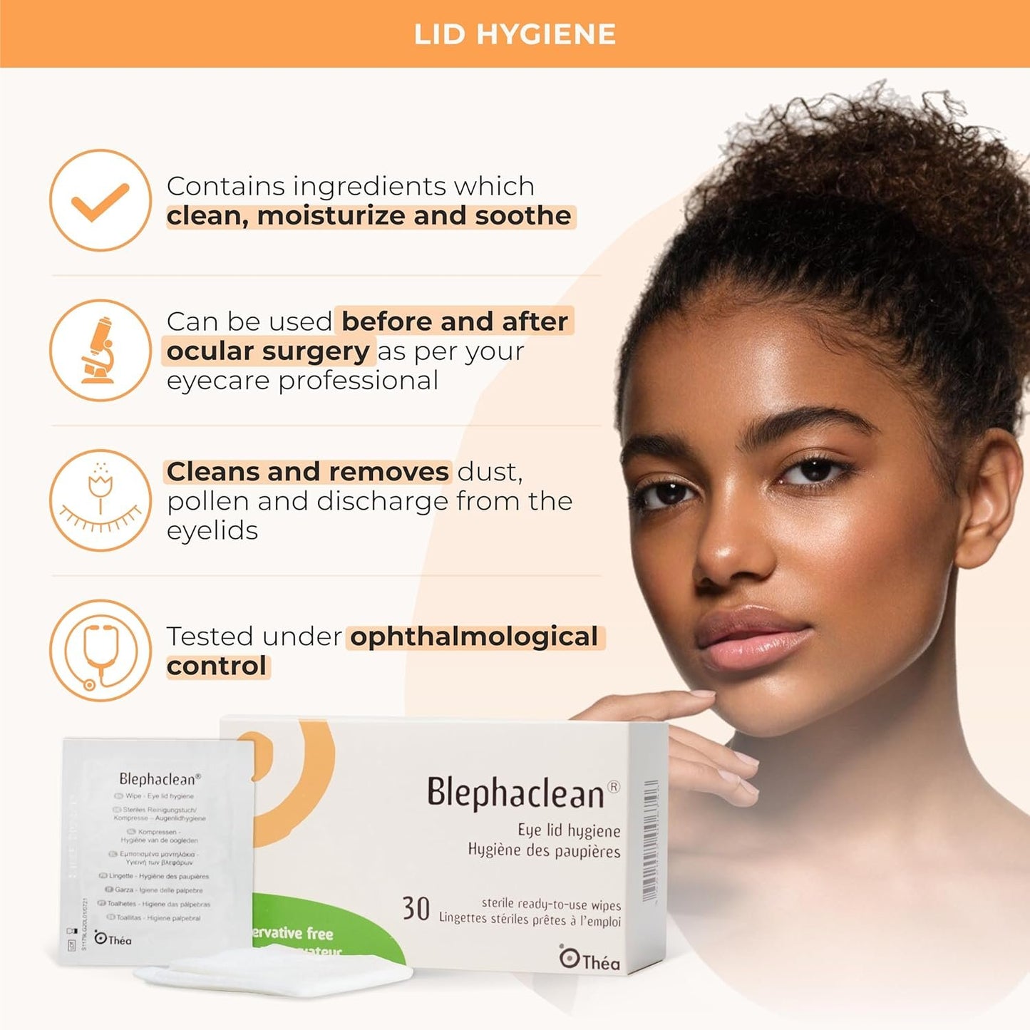 BlephaClean Lid Wipes - Gentle, Sterile Ready-to-Use for Daily Lid Care, Ideal for those diagnosed with Dry Eye, including MGD & Blepharitis and Infants, Sterile & Individually Wrapped - 30 Wipes