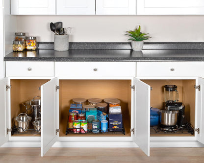 HOLDN’ STORAGE Pull Out Cabinet Organizer, Heavy Duty Caddy w/Lifetime Limited Warranty -20”W x 21”D - Requires At Least 21-1/4” Cabinet Opening, Steel Metal Cabinet Drawers Slide Out, Black