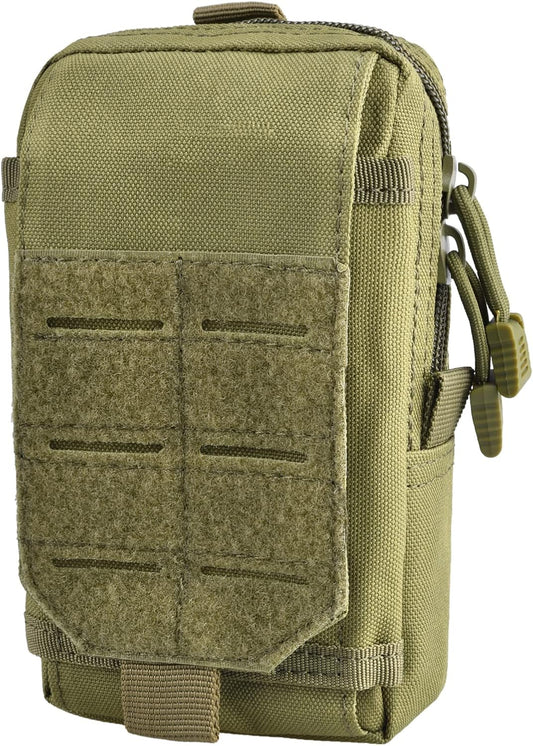 TRIWONDER Tactical Molle Pouch Cell Phone Holster Bag EDC/EMT Gear Tool Gadget Belt Outdoor Waist Bag Pocket Organizer (Green)