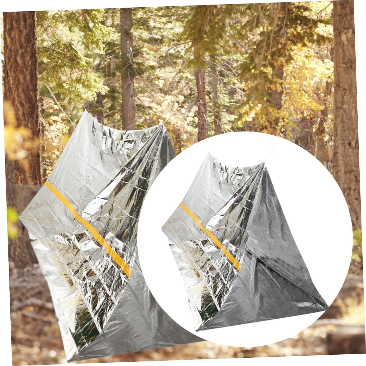 SUPVOX Camping Survival Tent 2pcs Emergency Tube Shelter Waterproof Windproof Tent for Outdoor Adventure