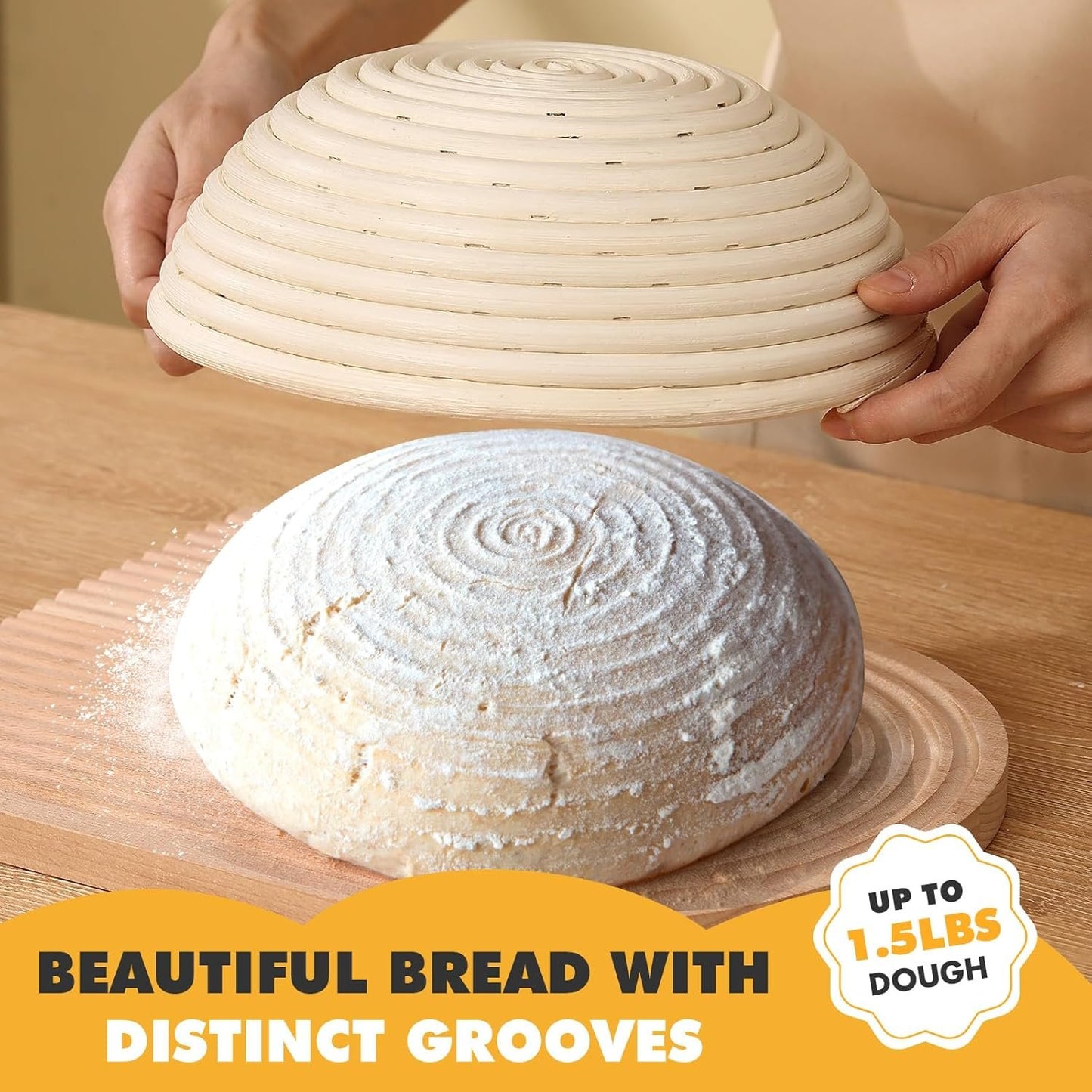 KOACKL Sourdough Bread Starter Kit, 9 Inch Round and 10 Inch Oval Banneton Proofing Bread Baskets, Sourdough Proofing Basket with Sourdough Tools, Perfect for Professional Bakers Home Enthusiasts