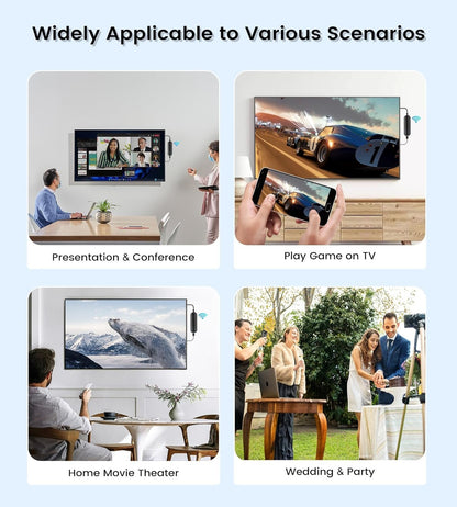 avedio links Wireless HDMI Display Dongle Adapter, Plug & Play 2.4G/5G Streaming Video Mirror Screen Receiver Compatible with iPhone/iPad/MacBook iOS to Monitor/Projector/TV (Black)