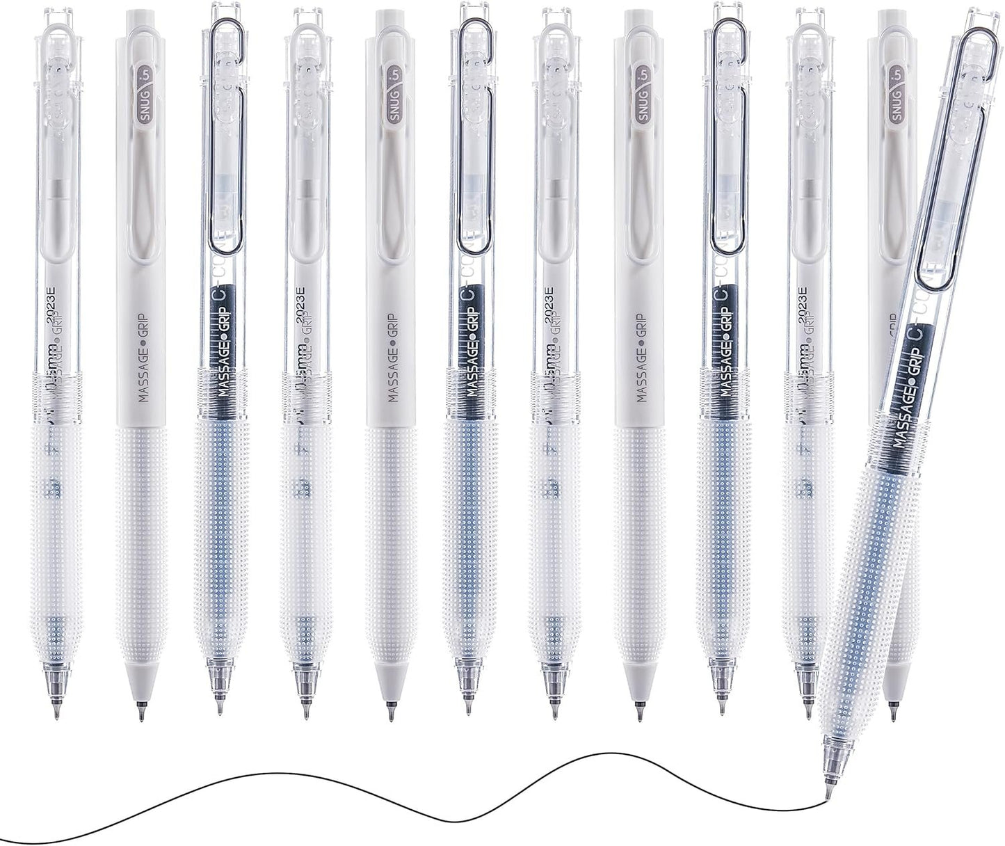 DR DOURONGE™ Gel Pens 12pack, Black Ink Retractable Ballpoint Stationery Pens, 0.5mm Fine Point Smooth Writing Pens, Quick Drying Pen, Cute school supplies gift for teens, Wide Angle Clip