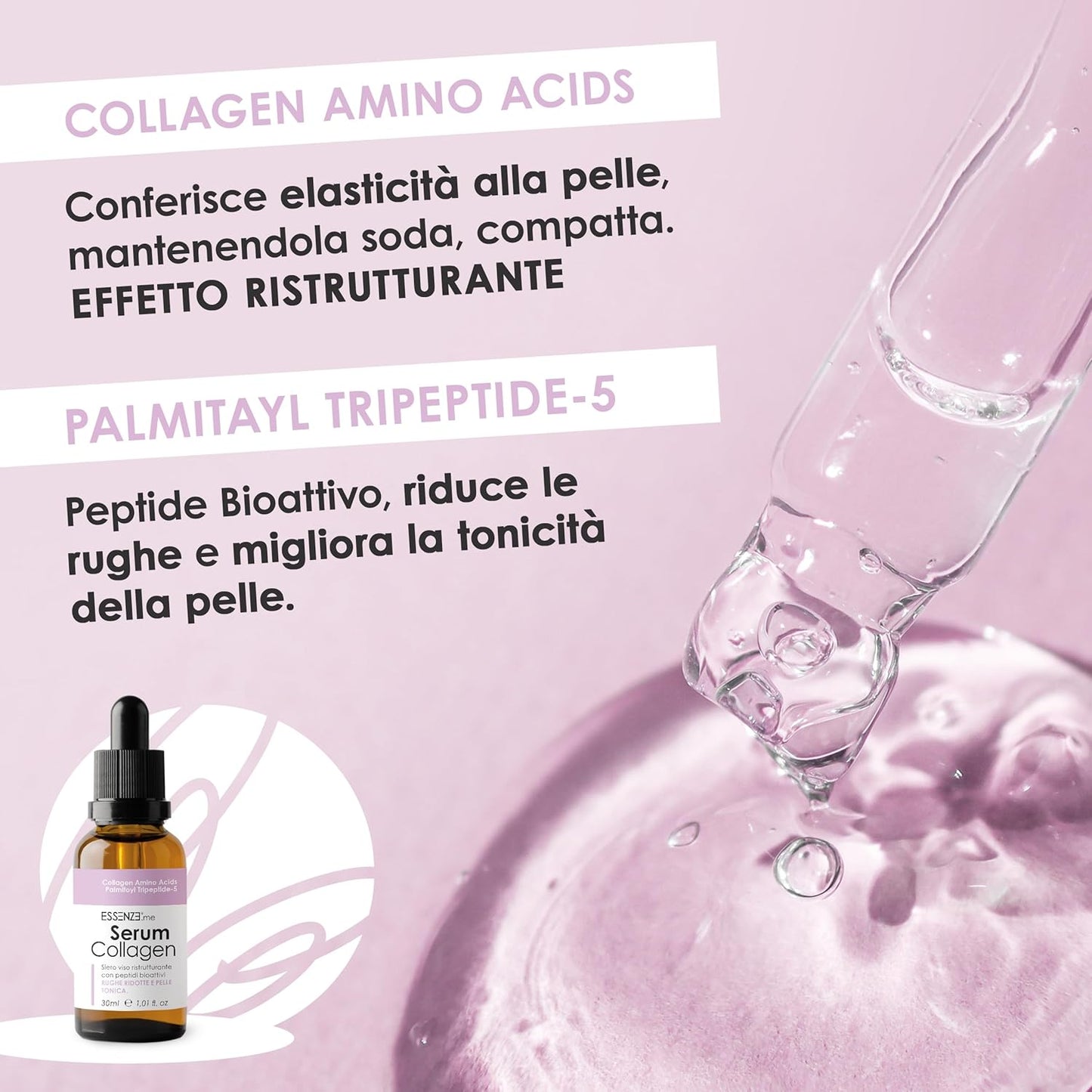 Essenze Hydrolyzed Collagen Face Serum with Bioactive Peptides – Anti-Wrinkle Moisturizing, Firming, Anti-Aging – Suitable for All Skin Types – 30 ml