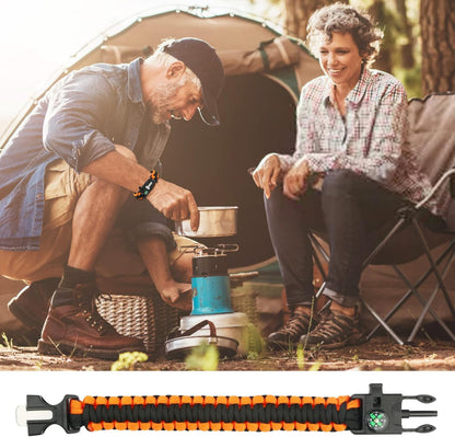 ruifengsheng Paracord Bracelet (3 Pack) Kit Outdoor Survival Bracelet Camping Hiking Gear，Multitools, Fire Starter, Compass, and Whistle