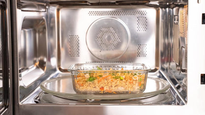 Ceywa 5-Pack 36 oz Sculpted Glass Food Storage Containers with Lids - Borosilicate Glass Meal Prep Container - Airtight, Leak-Proof Food Prep Containers, Microwave, Freezer, Oven Safe & BPA Free