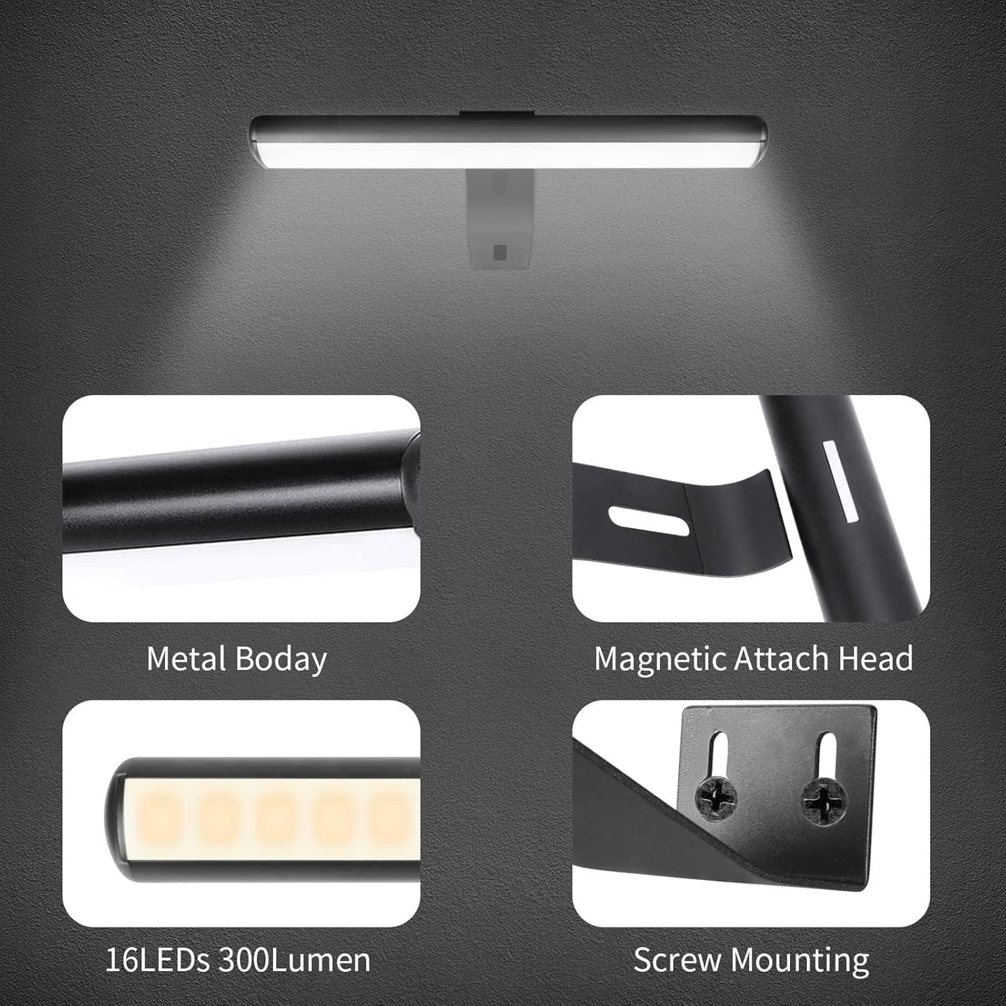 ZOCALOK Picture Light Battery Operated, Picture Lights for Wall, Wireless Picture Light with 2 Remotes, Picture Light for Paintings with 16 LEDs Head, 3Modes Dartboard Light with Timer for Art
