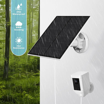 Solar Panel for Ring Camera,5W Solar Panel for Ring Spotlight/Spotlight Pro &Stick Up Cam Battery,Stick Up Cam 2nd & 3rd Gen,IP65 Waterproof Solar Charger (White)