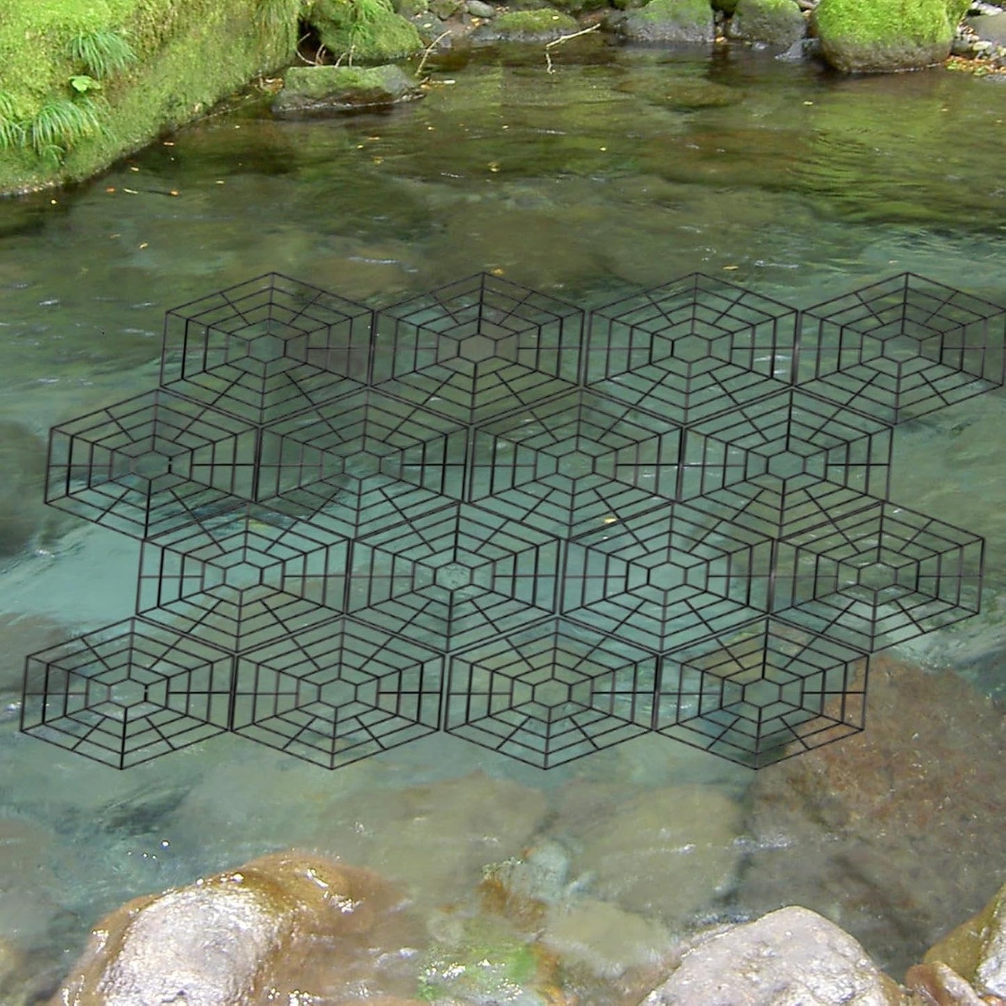 Pond Netting, Fish Protector with Hexagonal Mesh, Shrimp Safety Cover, Protective Tools Set, for Garden Accessories, Defending Against Herons, Raccoons, Outdoor Use, 10.55x10.55 inches