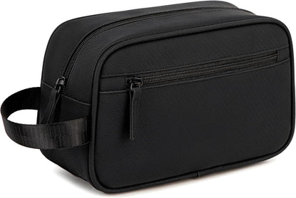 Travel Toiletry Bag for Men Women,Toiletries Dopp Fit, Water Resistant Shaving Bags,Small Bathroom Hygiene Organizer Pouch, Black, Toiletry Bag