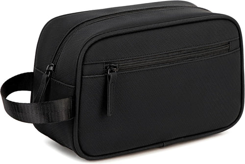 Travel Toiletry Bag for Men Women,Toiletries Dopp Fit, Water Resistant Shaving Bags,Small Bathroom Hygiene Organizer Pouch, Black, Toiletry Bag