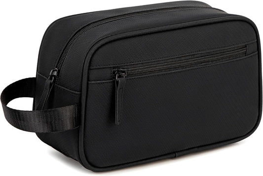 Travel Toiletry Bag for Men Women,Toiletries Dopp Fit, Water Resistant Shaving Bags,Small Bathroom Hygiene Organizer Pouch, Black, Toiletry Bag