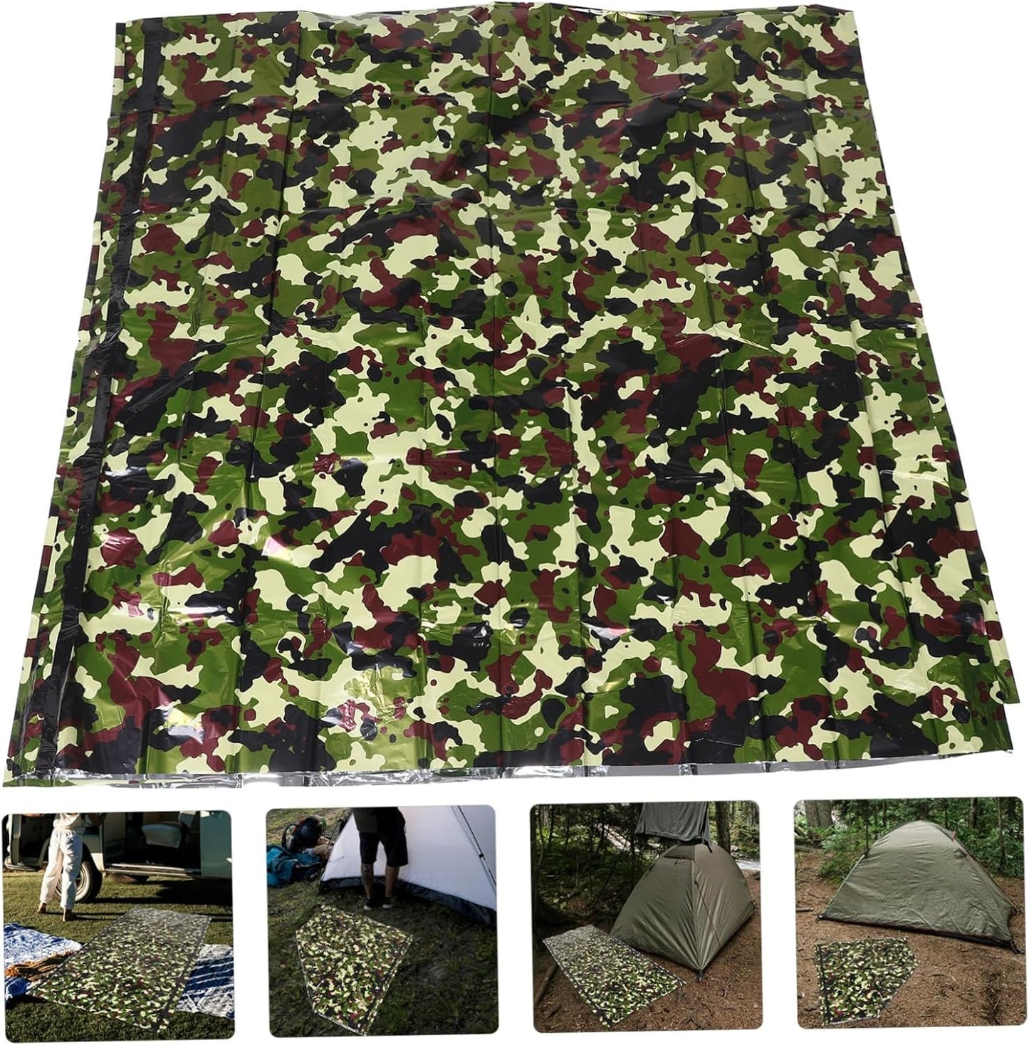 KOMBIUDA 1 Set Emergency Survival Tent Portable Lightweight Shelter for Camping Hiking Protection Compact Design High Visibility Emergency Blanket Gear