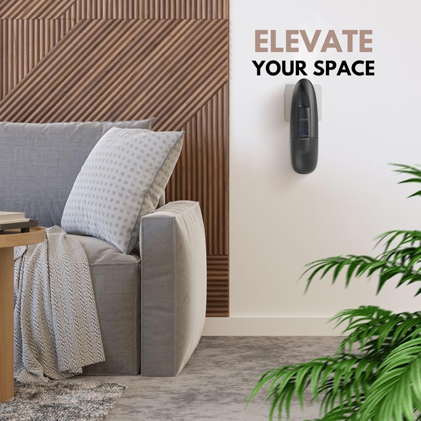 Levona Scent Abela 100 - Essential Oil Diffuser & Plug in Air Freshener for Home, Office and Hotel Use, Waterless Diffuser & Nebulizer - Matte Black, 500 sqft (Button Control, Oil Not Included)