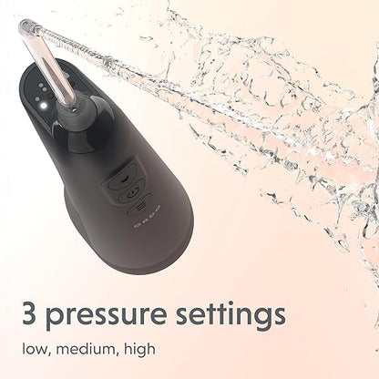 Water Flossers for Teeth, Cordless IPX7 Waterproof Oral Irrigator, 3 Pressure Settings, Portable, Rechargeable Electric Sonic Flosser, Dental Professional Recommended, Charcoal Grey