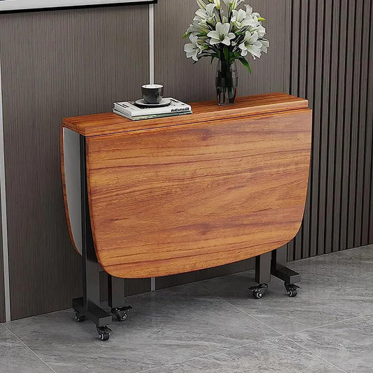 RAYACO Modern Rectangular Drop-Leaf Foldable Dining Table, 120*70cm, Brown