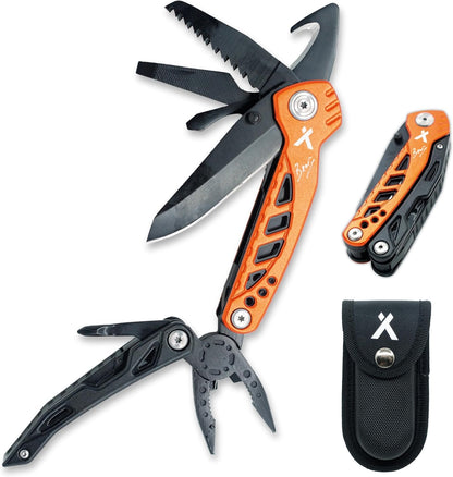 Utility Tool by Bear Grylls, Multitool Pocket Knife for Camping, Hiking, EDC and Survival, with Bottle & Can Opener, Pliers, Screwdriver, Sheath - Black Oxide Finish