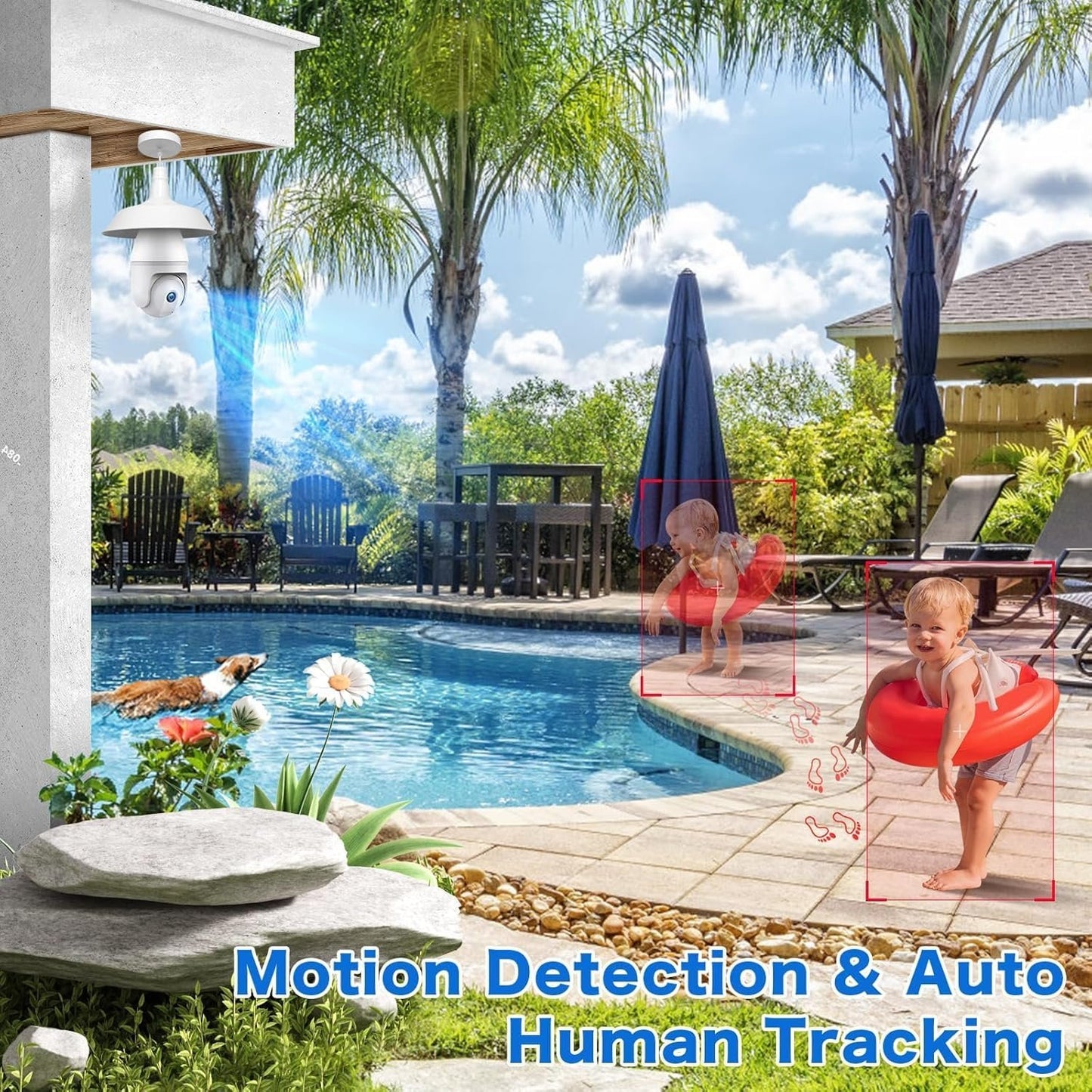 Light Bulb Security Camera - 5g 2K Lightbulb Security Cameras Wireless Outdoor EseeCloud, 360 Front Porch Light Camera Screw in Light Socket 7/24 Motion Sensor Color Night Vision 2-Way Audio