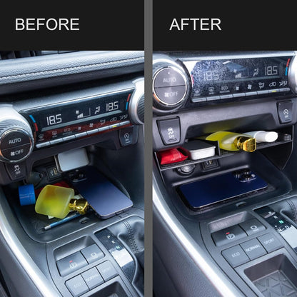 2PCS Center Console Organizer Compatible with 2019-2024 2025 Toyota Rav4 Interior Accessories, Gear Shift Storage Tray Secondary Box Insert Divider