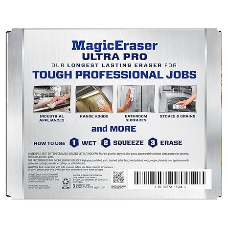 Mr. Clean Professional Magic Eraser Ultra Pro, Multi-Purpose Cleaner, 26 Count, Cleaning Sponge, Commercial Cleaning Supply, Commercial Grease Cleaner.