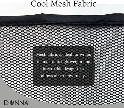 DONNA Extra Large Mesh Wrap 1pc HEADBAND, Mesh Wrap for Women’s Hair for Face Wash, Makeup Hair Accessories Headbands, 1PC BROWN COLOR