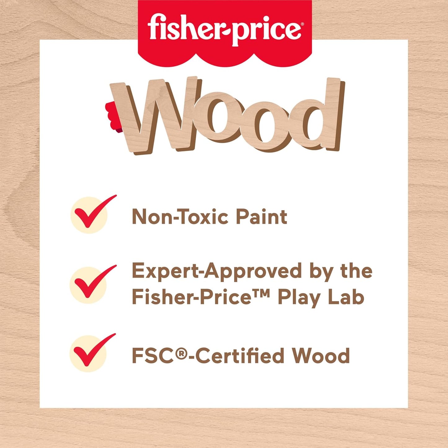 Fisher-Price Wood Pretend Play Coffee Shop & Toy Register, 20-Piece Wooden Food Playset for Preschool Kids Ages 3+ Years