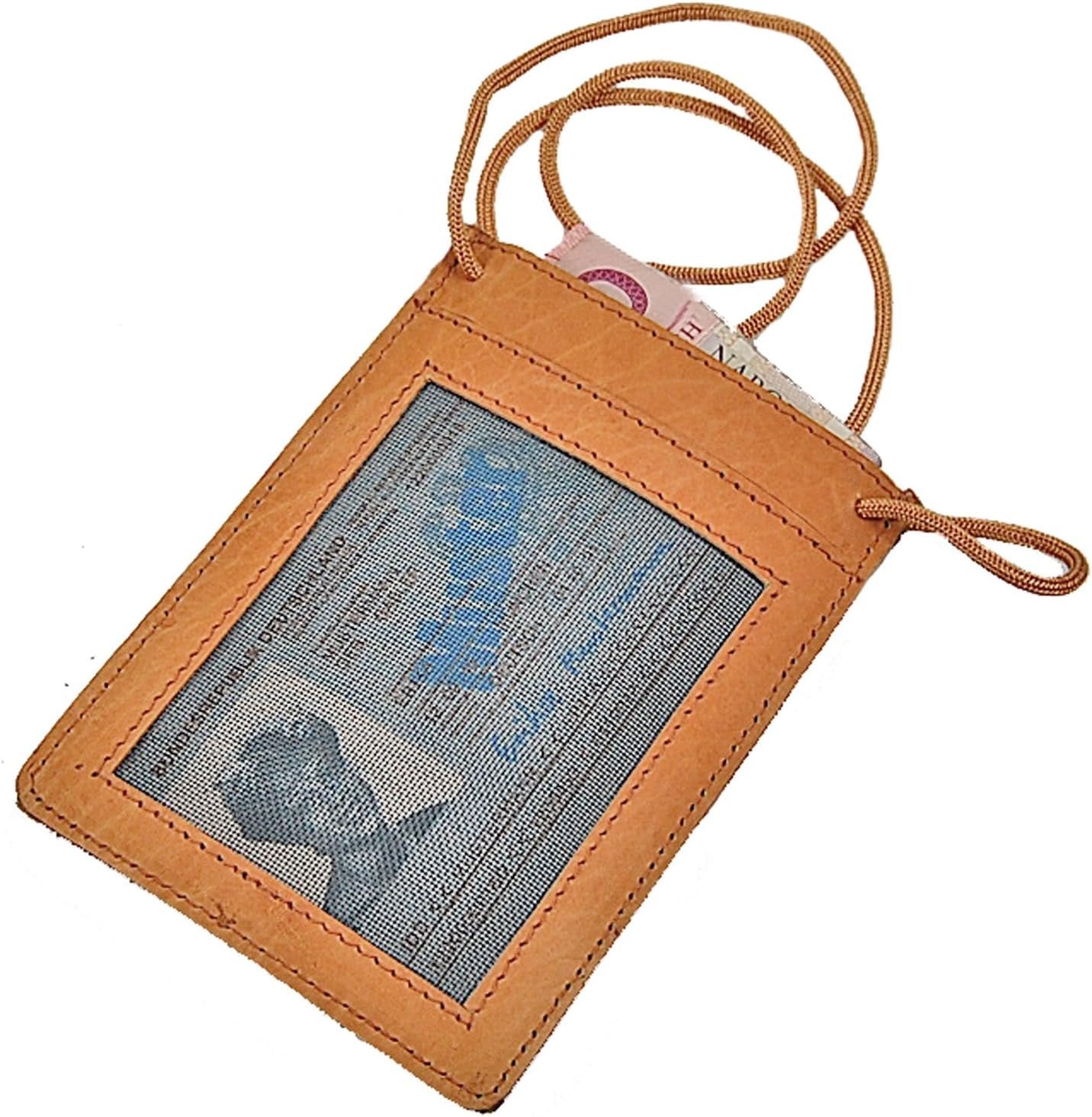 BOCCX Small Chest Pocket Simple Leather Security Wallet Chest Pocket GoBago, Natural, S, Chest Pocket, natural, Chest pocket