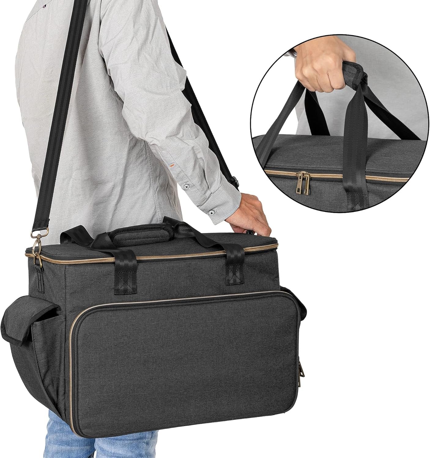 Trunab Gaming Console Travel Bag Compatible with PS5/PS4/Xbox One, Shoulder Storage Bag with Multiple Pockets for 15.6” Laptop and Gaming Accessories (Patented Design)