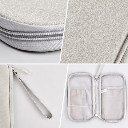 Vesaneae Small Cable Organizer, 19 x 10 x 3 cm Travel Bag for Cables, Electronic Accessories Organizer, Travel Cables Case, Portable Electronics Accessories Bag for Cables, grey, Hand Luggage