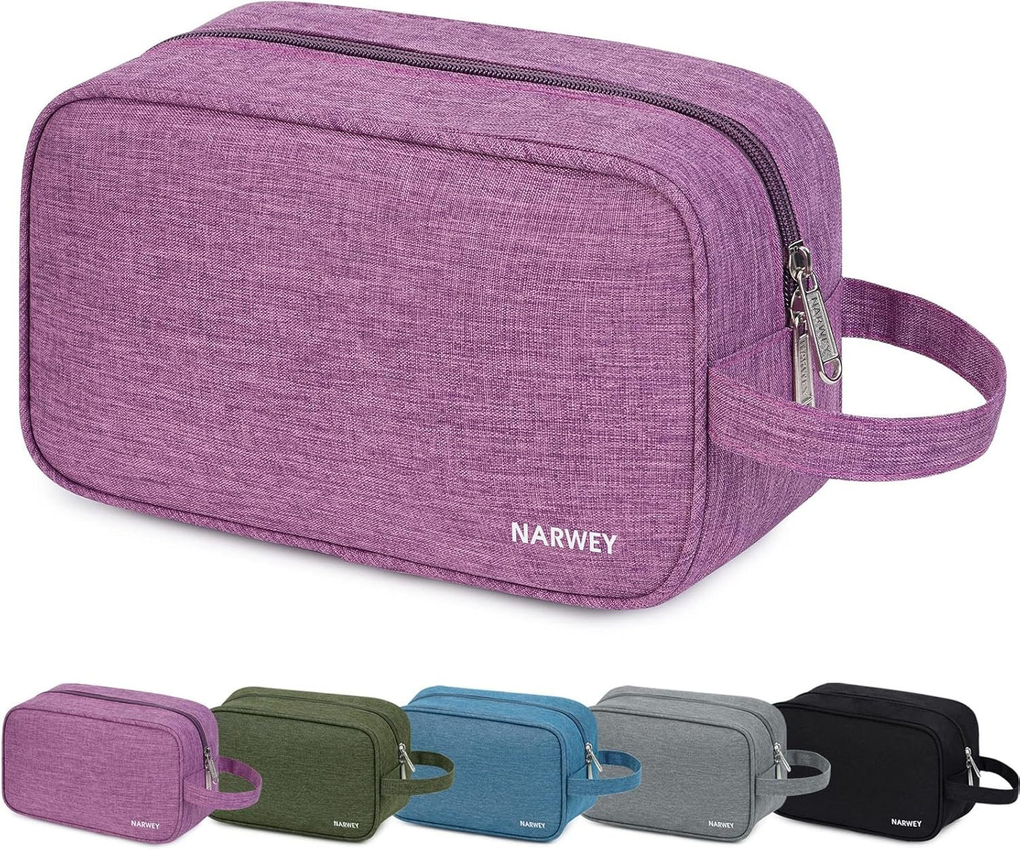 Narwey Travel Toiletry Bag for Women and Men Traveling Dopp Kit Makeup Bag Organizer Cosmetic Bag Make Up Bag Toiletries Bag for Accessories (Dark Purple)