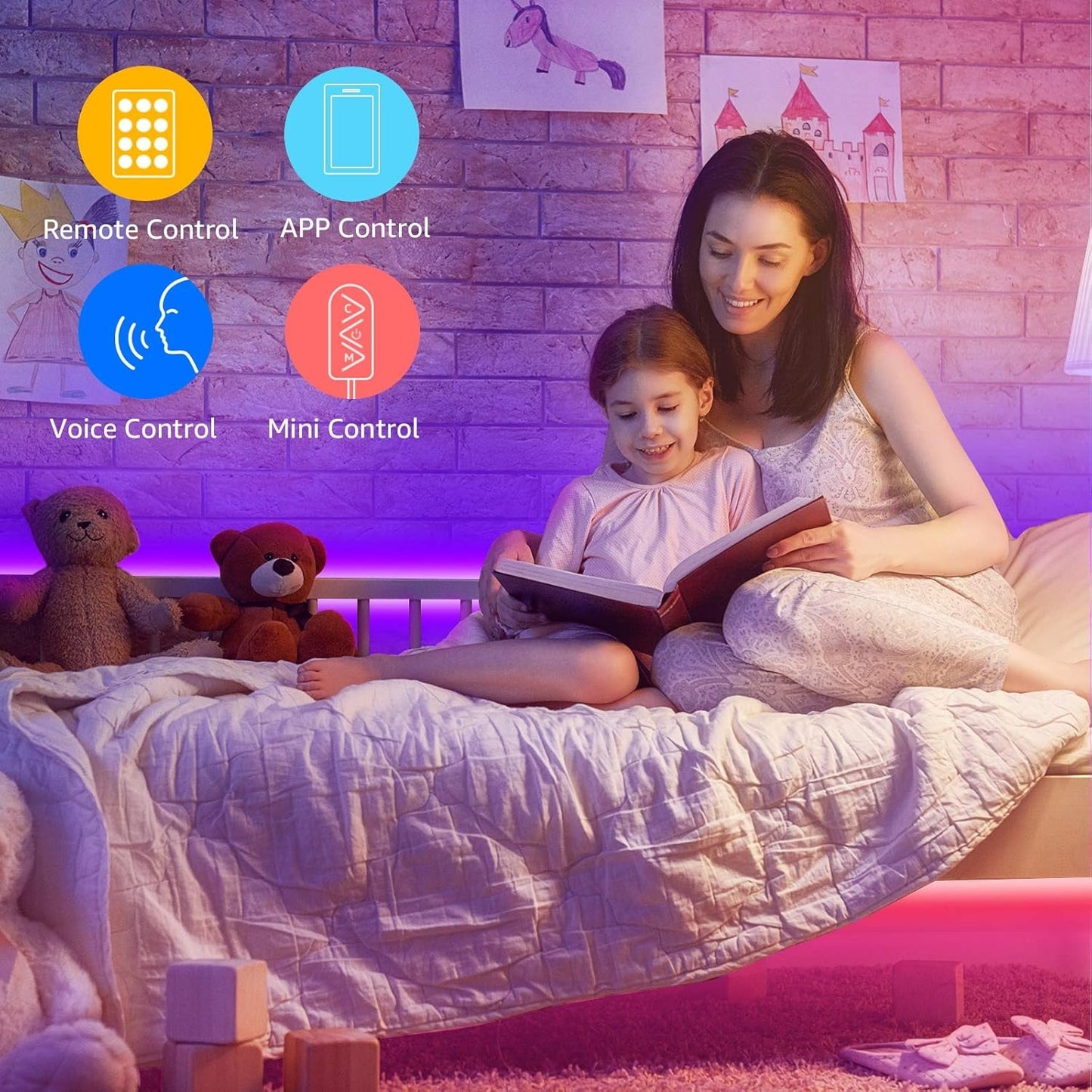 Lepro Smart LED Light Strip, 32.8FT Alexa WiFi LED Strip Sync with Music, 16 Million Colors Strip Lights for Bedroom, Home, Kitchen, TV, Party, Only Support 2.4Ghz WiFi (16.4ft*2)