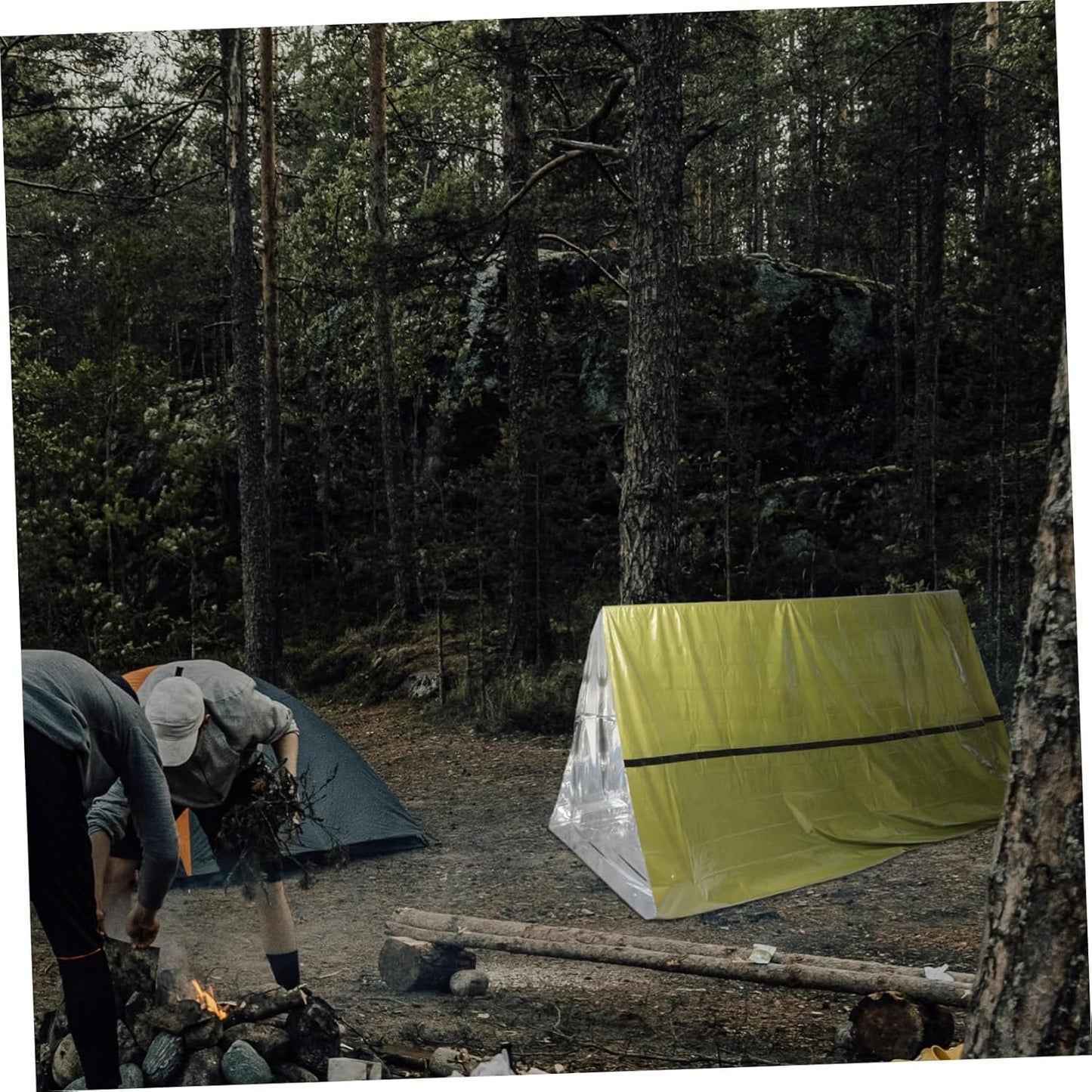 Kisangel Portable Emergency Shelter Tent Camping Accessory Thermal Blanket Cold Weather Protection Insulated Lightweight