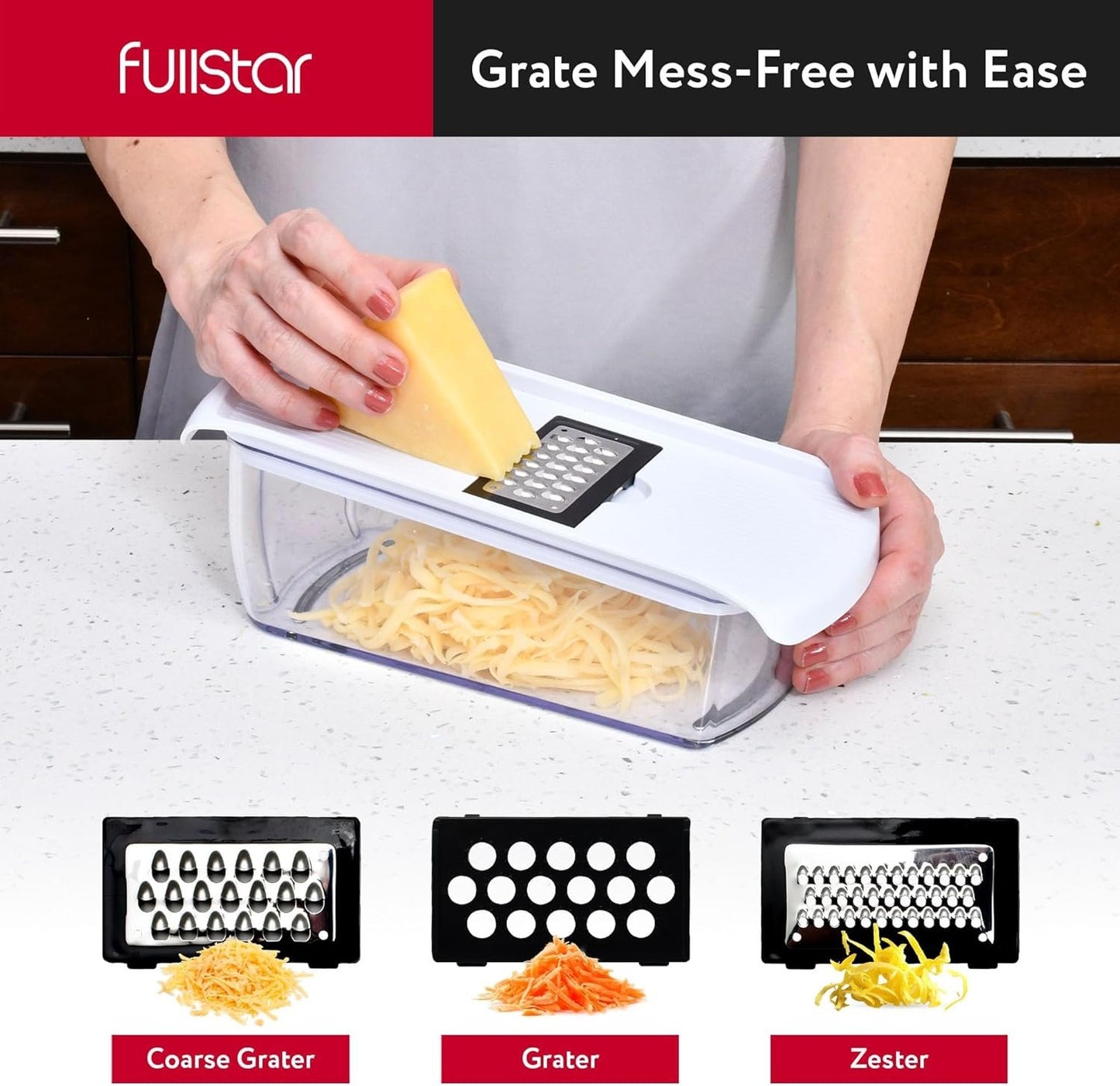 Vegetable Chopper & Mandoline Slicer with Container - Veggie Onion Salad Food Cutter Dicer - Julienne & Wavy Slicer - Grater Zester - Kitchen Tools Gadgets - Home Essentials (8-in-1 PRO White)