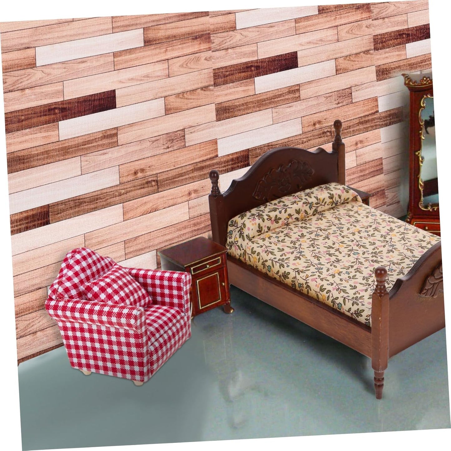 CIYODO Mini mobili letto casa delle bambole letto matrimoniale mini letto matrimoniale letto matrimoniale in miniatura mini letto per bambole Di legno