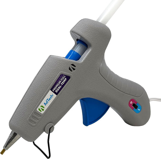 AdTech 0453 2-Temp Dual Temperature Hot Glue Gun Full Size, White