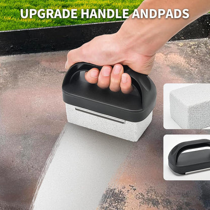 Griddle Stone Grill Brick - Grill Bricks Cleaning Block Barbecue Grill Cleaner Pumice Stone for Blackstone Griddle Accessories Flat Top Brick -3 PCS Grill Cleaning Bricks with Handle
