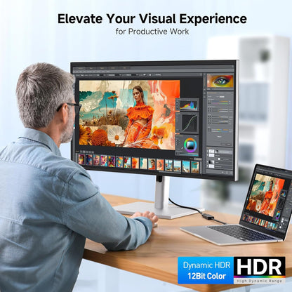 Cable Matters USB C to DisplayPort 1.4 Adapter with 8K@60hz, 4K@144hz and HDR Support - Thunderbolt 4 / USB4 / Thunderbolt 3 Port Compatible with Oculus Rift S, MacBook Pro, Dell XPS, Surface Pro