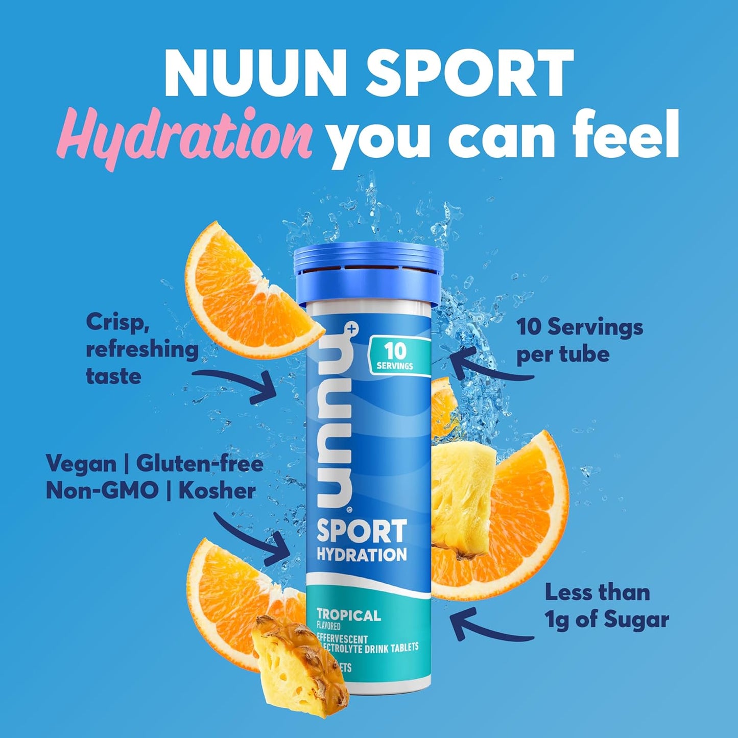 Nuun Sport: Electrolyte Drink Tablets, Variety Pack, (60 Servings), 10 Count (Pack of 6)