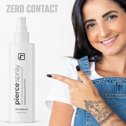 BRIOTECH Pierce Pro Piercing Aftercare Spray, Gentle Hypochlorous Acid Spray, Calm Redness & Itch, Reduce Bumps & Crust, Zero-Contact, No Rinse, No Residue HOCl Spray, 4 fl oz
