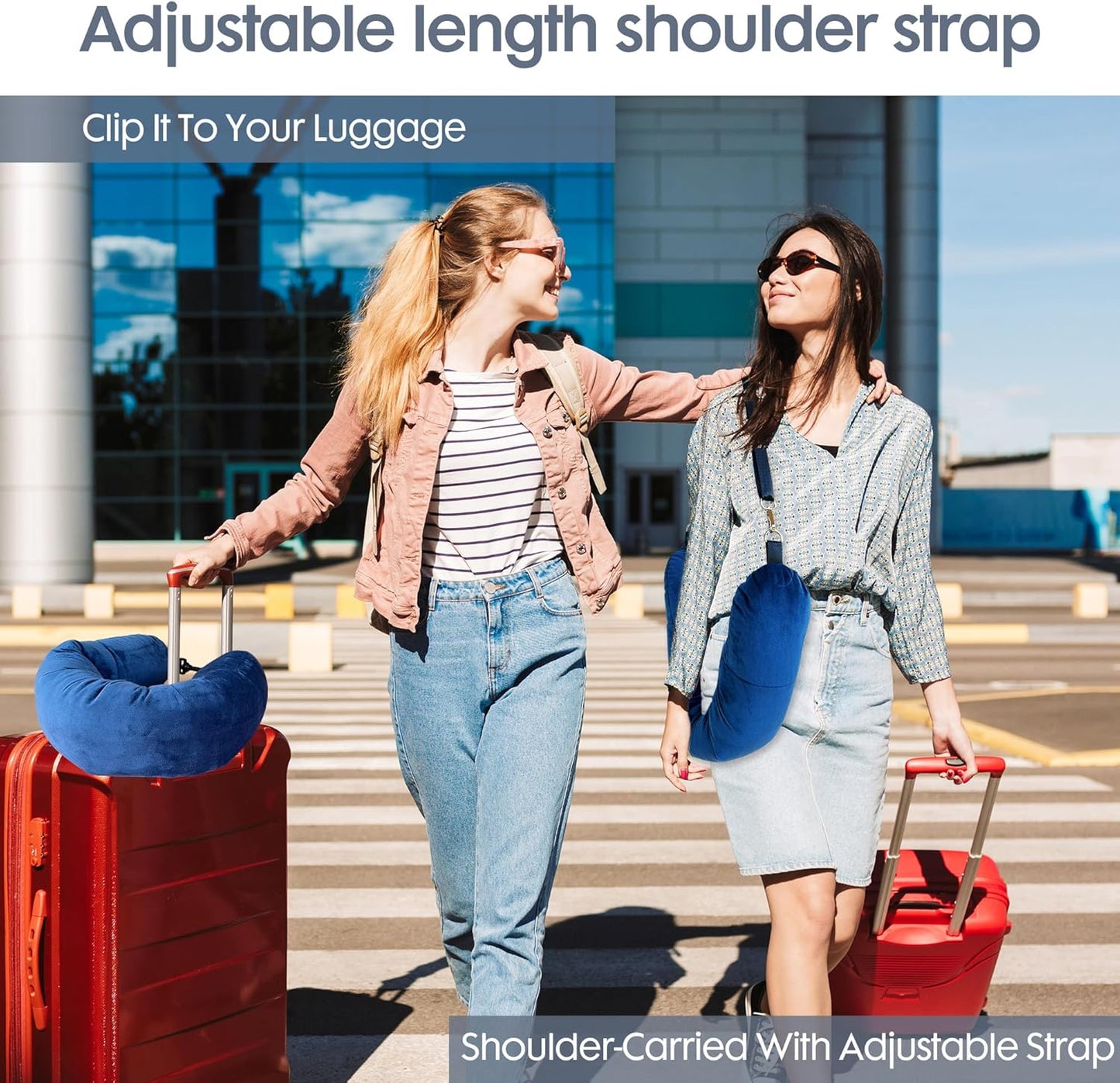 WheComd Stuffable Neck Pillow,Travel Neck Pillow Stuffable with Clothes,Travel Pillows for Airplane Train Car,Holds 3+ Days of Travel Essentials Storage Bag,Soft Velvet Neck Pillow Cover(Sea Blue)