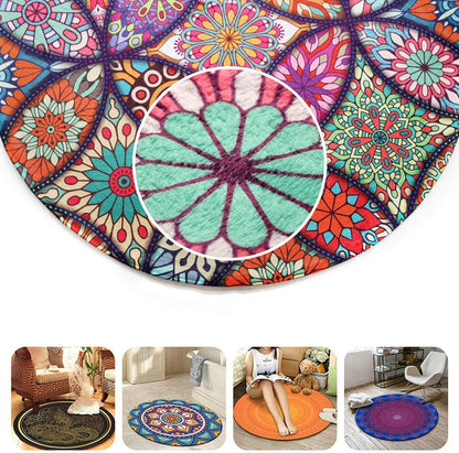 LB Modern Non-Slip Machine Washable Round Rug Living Room Bedroom Bathroom Kitchen Soft Rug Home Decor, 60 x 60 cm