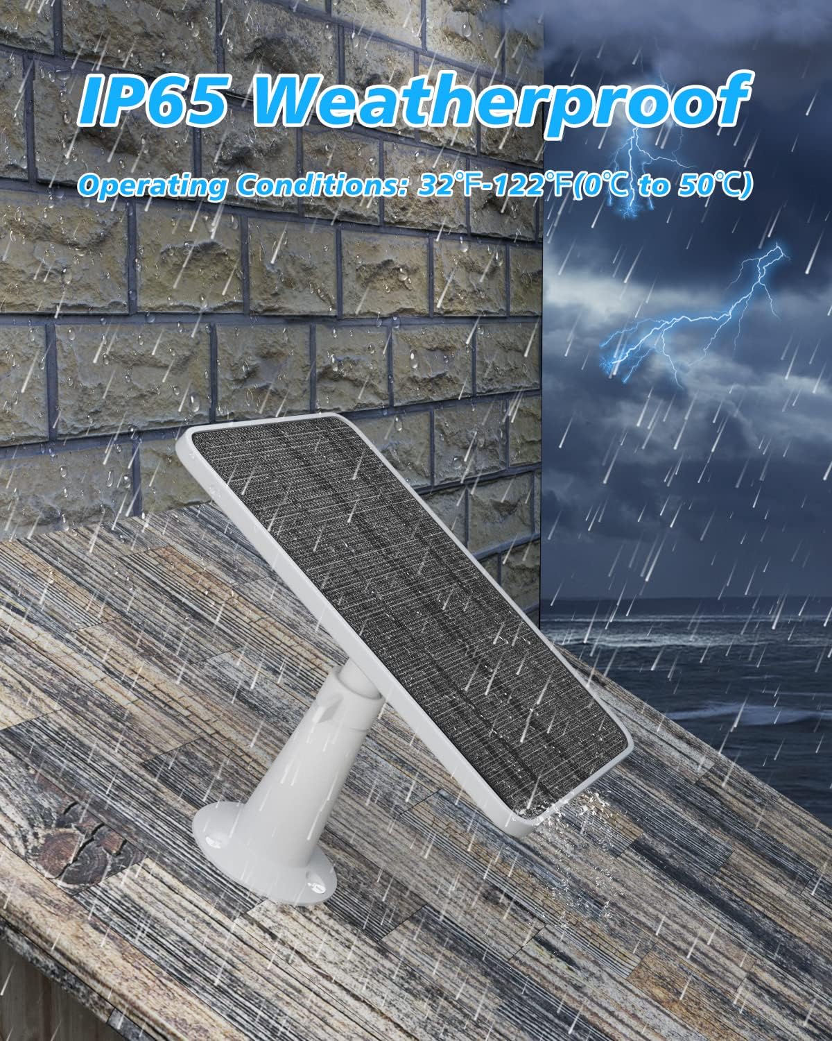 Solar Panel Charger Compatible with Arlo Ultra/Ultra 2/Pro 3/Pro 4/Pro 3 Floodlight Security Camera, 5V 4W Solar Panels Charging IP65 Weatherproof with 3M Charging Cable Adjustable Wall Mount (2 Pack)