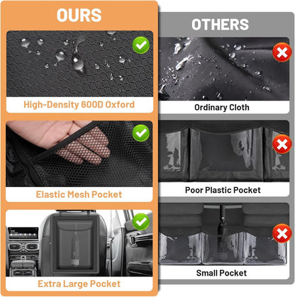 Automiim Detachable Hanging Trunk Organizer, Foldable Car Trunks Organizer Back Seat Hangings with 7 Large Compartments, Hanging Trunk Organizer for SUVs, Jeeps, Hatchbacks