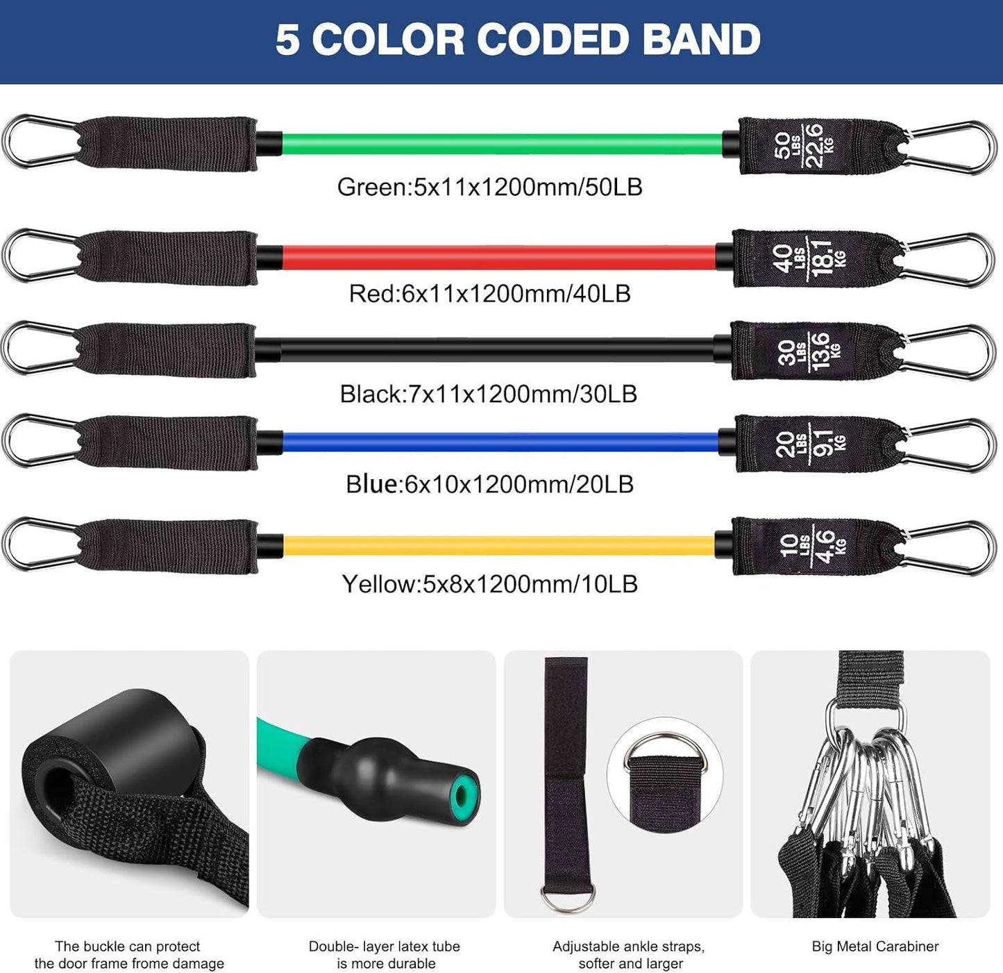 Sensyne Resistance Bands Set 16PCS Exercise Band for Working Out Up to 150 lbs, for Indoor and Outdoor Sports, Fitness, Suspension, Speed Strength, Baseball Softball Training, Home Gym, Yoga